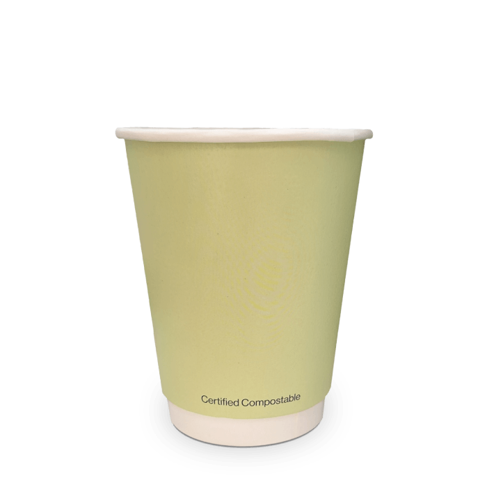 Coloured Double-Wall Coffee Cups - Compostable