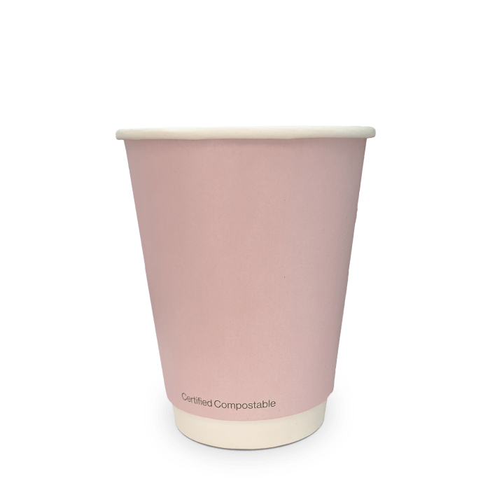 Coloured Double-Wall Coffee Cups - Compostable