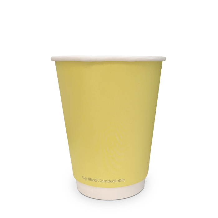 Coloured Double-Wall Coffee Cups - Compostable