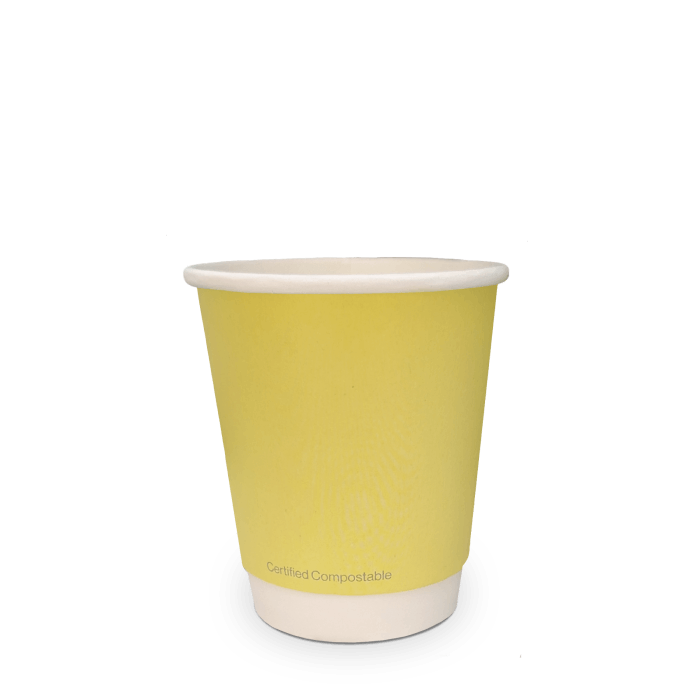 Coloured Double-Wall Coffee Cups - Compostable