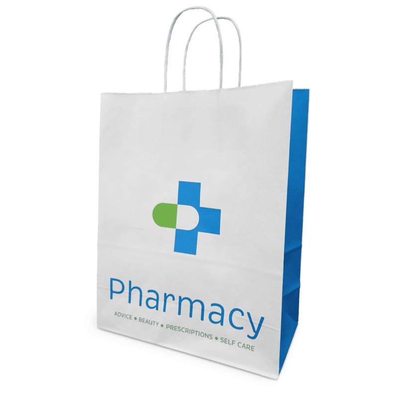 Stock Pharmacy Paper Carrier Bags
