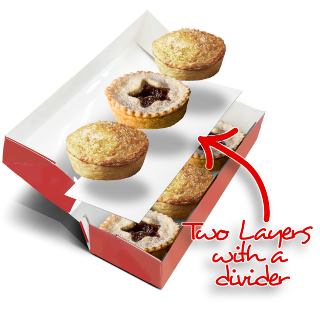 Mince Pie and Tart Box With Window & Divider