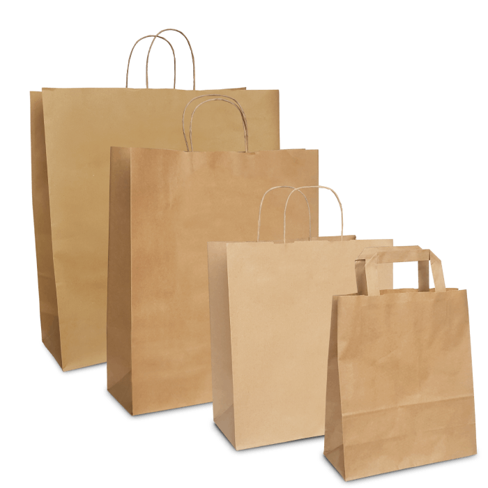 Brown Paper Carrier Bags - 4 sizes