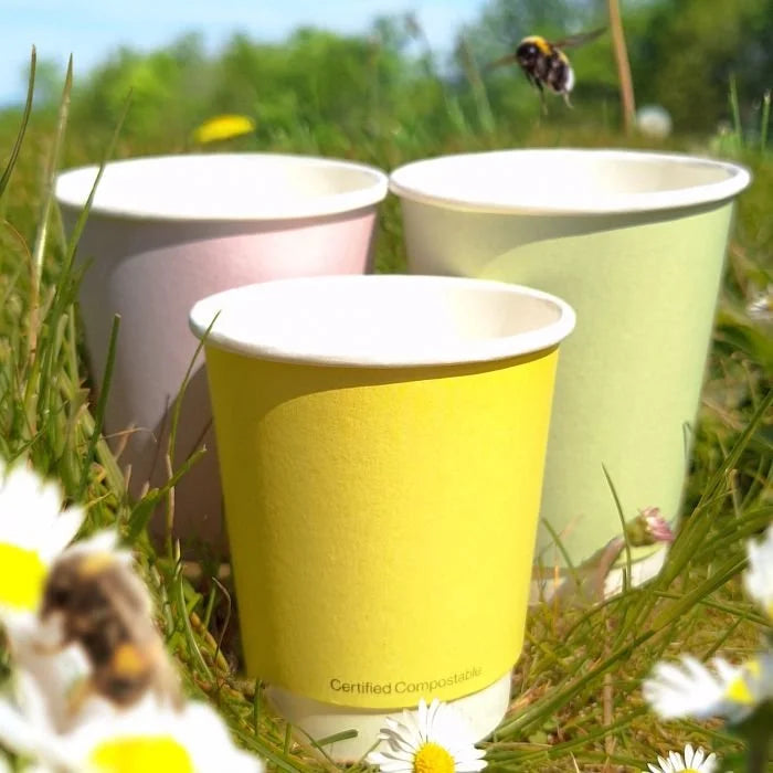 Coloured Double-Wall Coffee Cups - Compostable