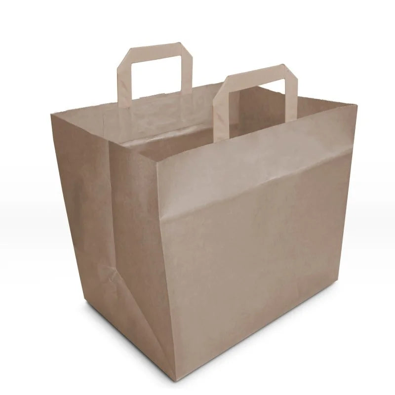 Wide Gusset Carrier Bag - Brown