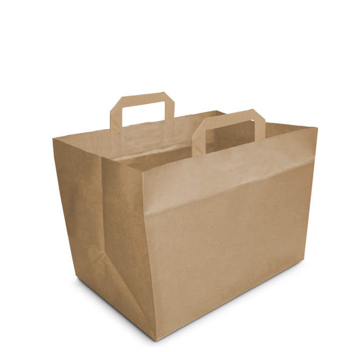 Wide Gusset Carrier Bag - Brown