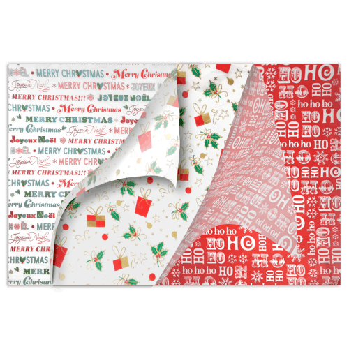 Christmas Patterned Tissue Paper - 3 Designs