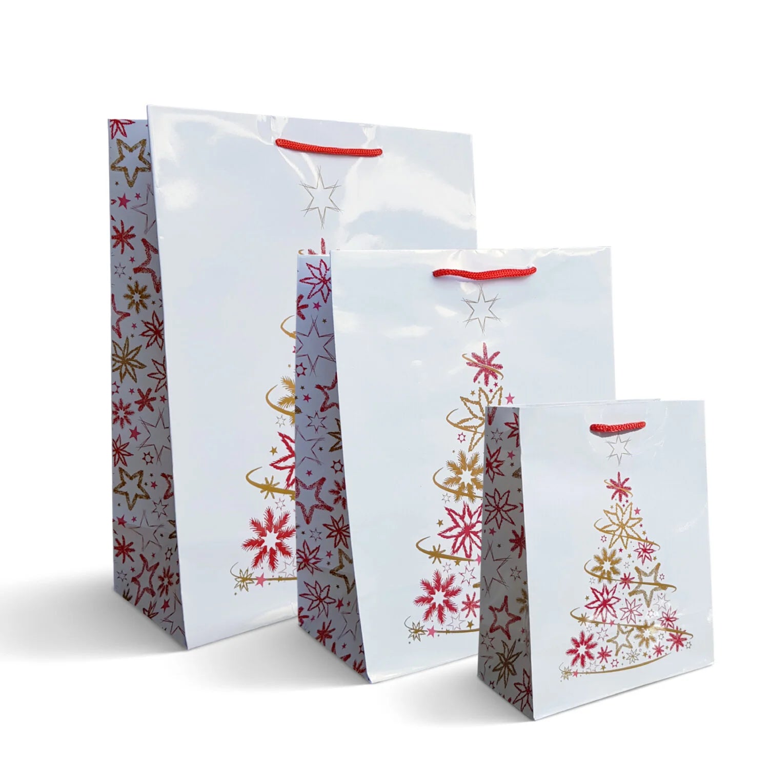 Christmas Carrier Bags – White